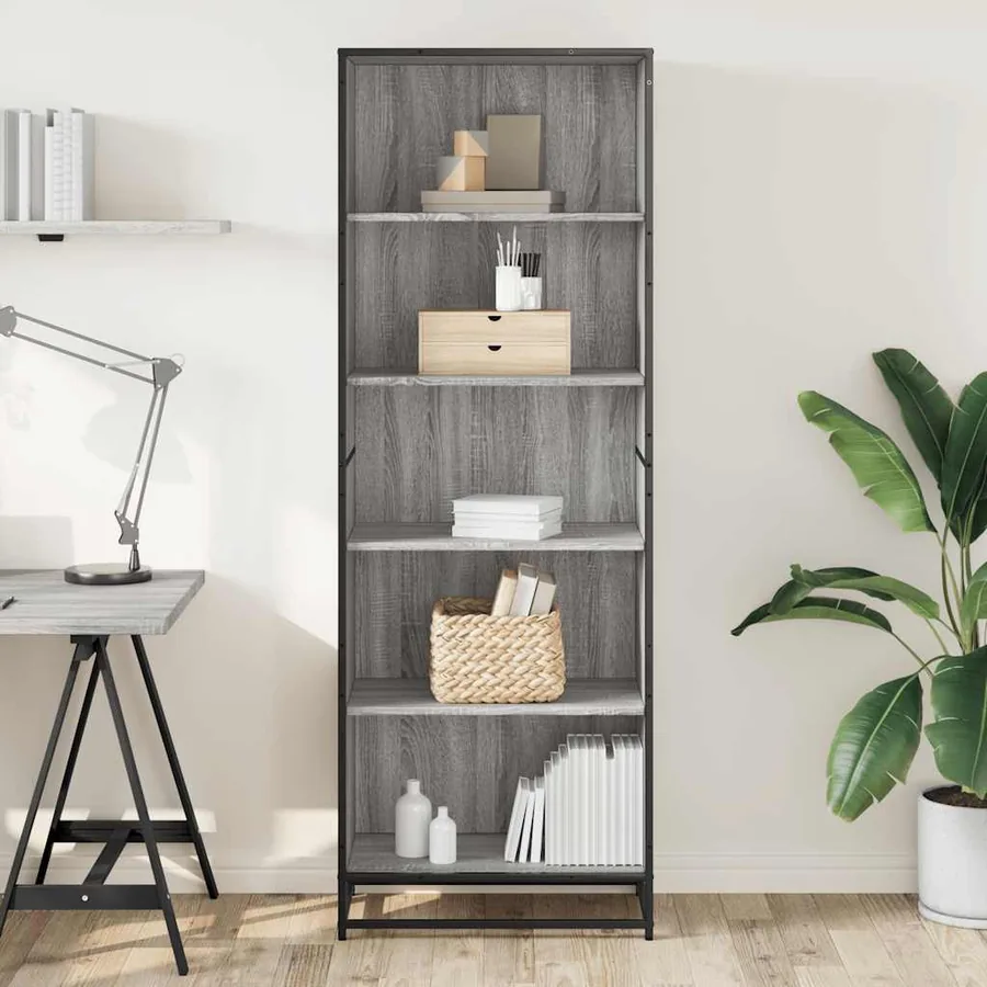 Bibliothèque sonoma gris 60x35x170,5 cm bois d'ingénierie - 3
