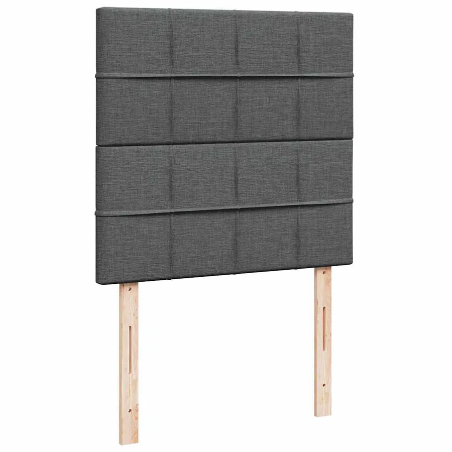 Cadre de lit ottoman avec matelas gris foncé 90x190 cm tissu - 10