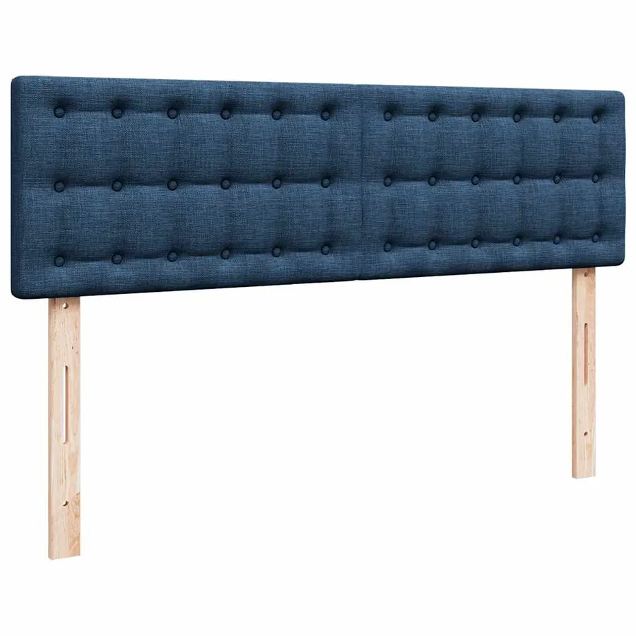 Cadre de lit ottoman avec matelas bleu 160x200 cm tissu - 9