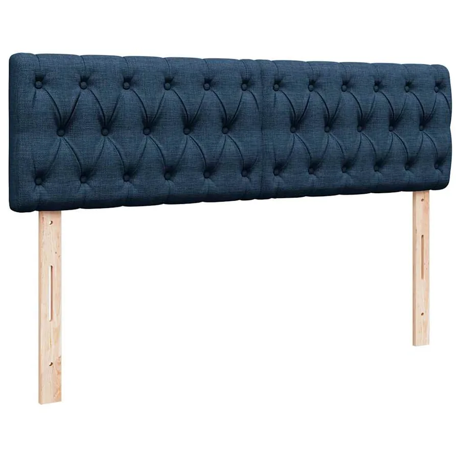 Cadre de lit ottoman avec matelas bleu 160x200 cm tissu - 9