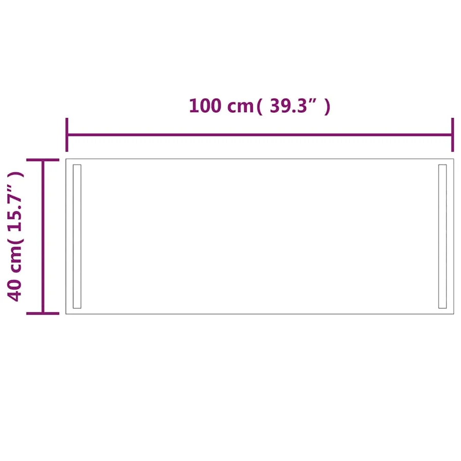 Miroir de salle de bain à LED 100x40 cm - 5