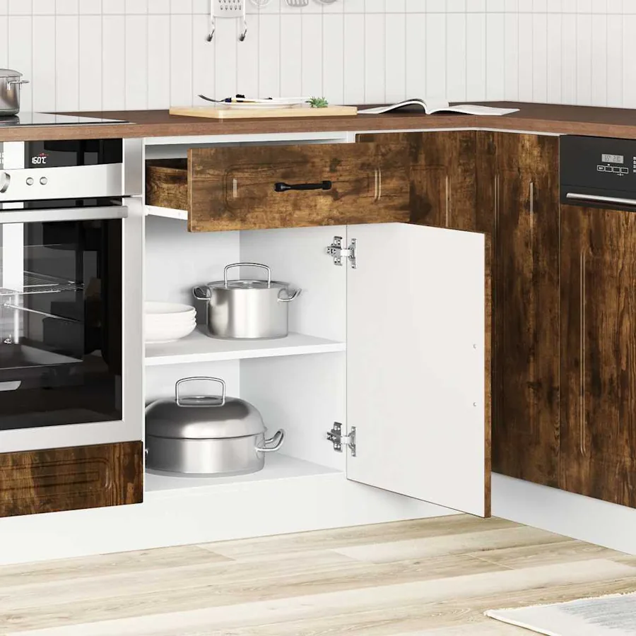 Armoire de cuisine Kalmar chêne fumé bois d'ingénierie - 3