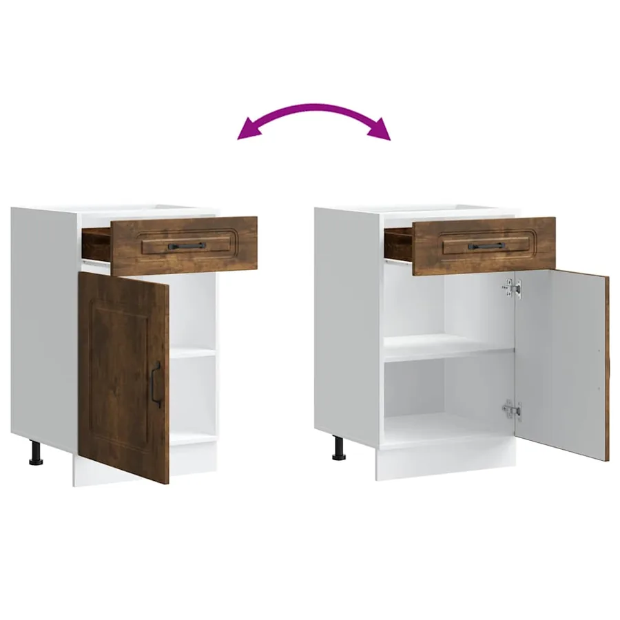 Armoire de cuisine Kalmar chêne fumé bois d'ingénierie - 9