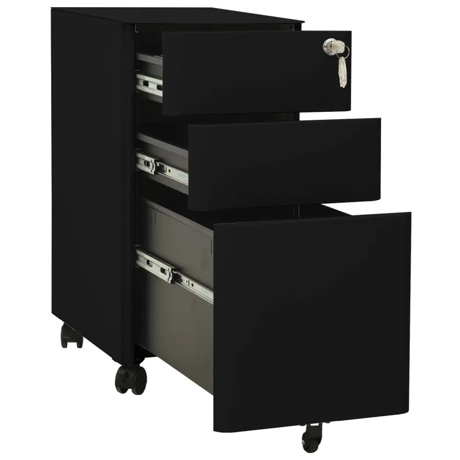 Classeur mobile Noir 30x45x59 cm Acier - 5