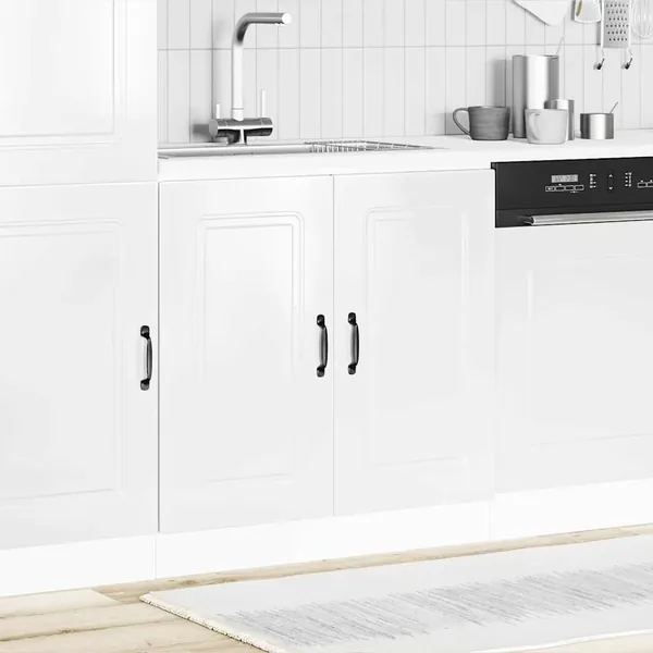 Meuble bas pour évier Kalmar blanc brillant 80x46x81,5 cm