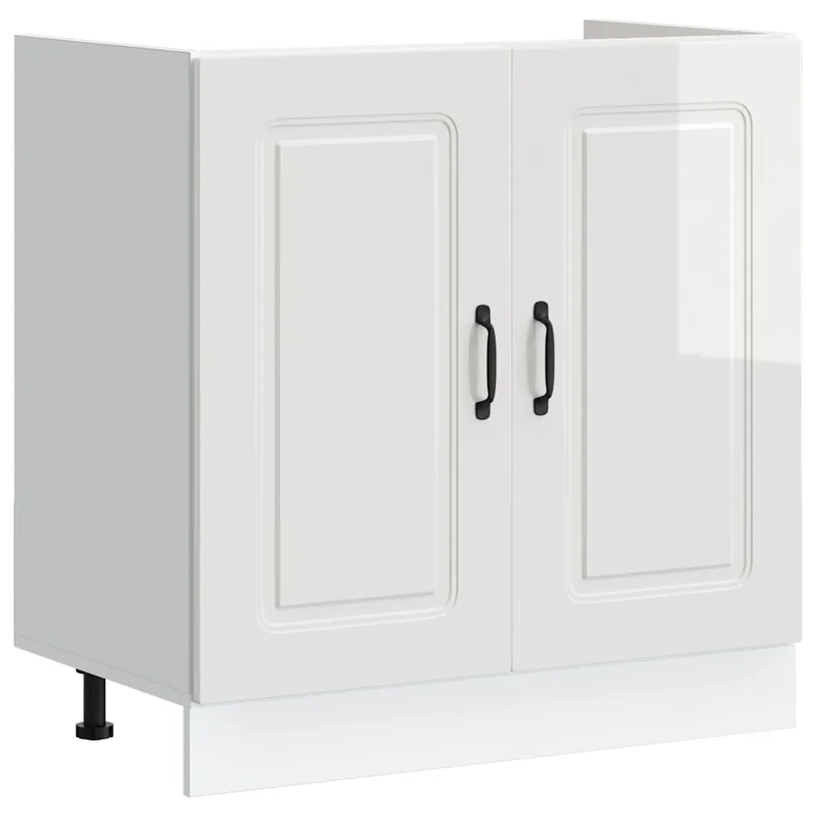 Meuble bas pour évier Kalmar blanc brillant 80x46x81,5 cm - 2