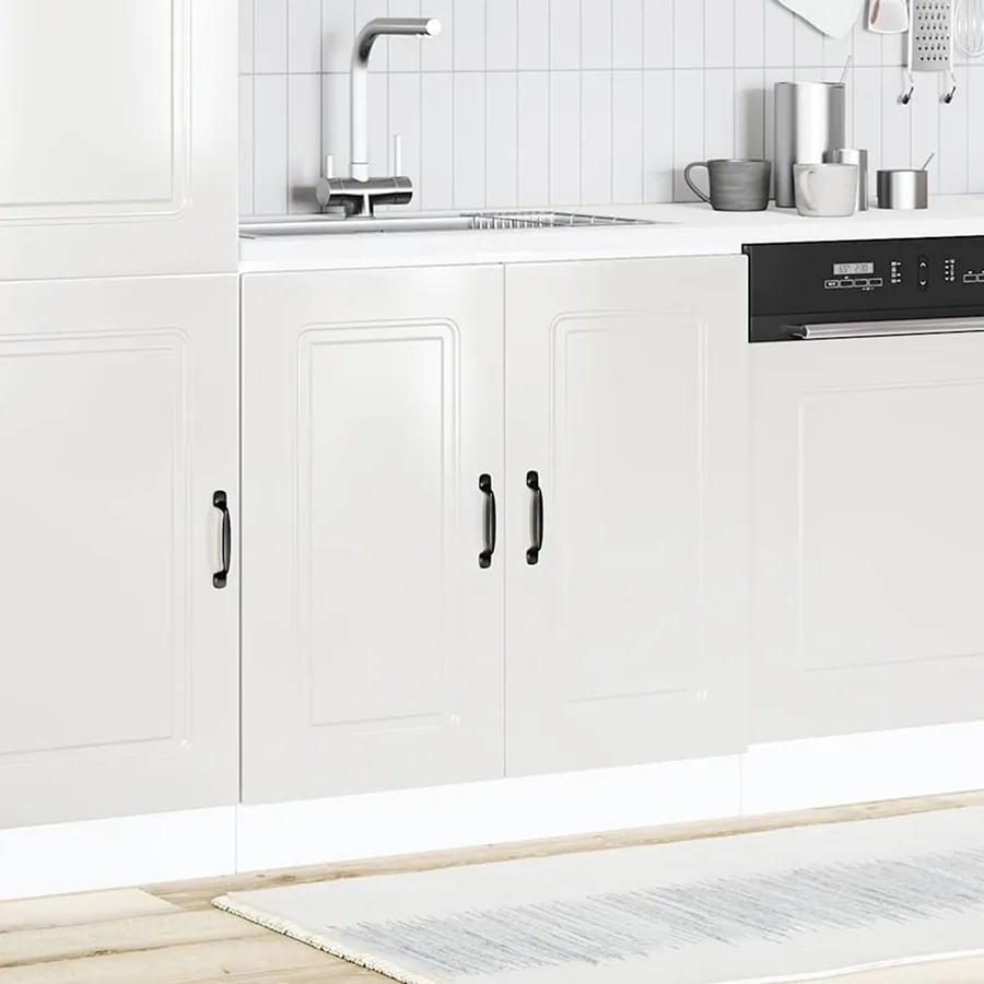 Meuble bas pour évier Kalmar blanc brillant 80x46x81,5 cm - 3