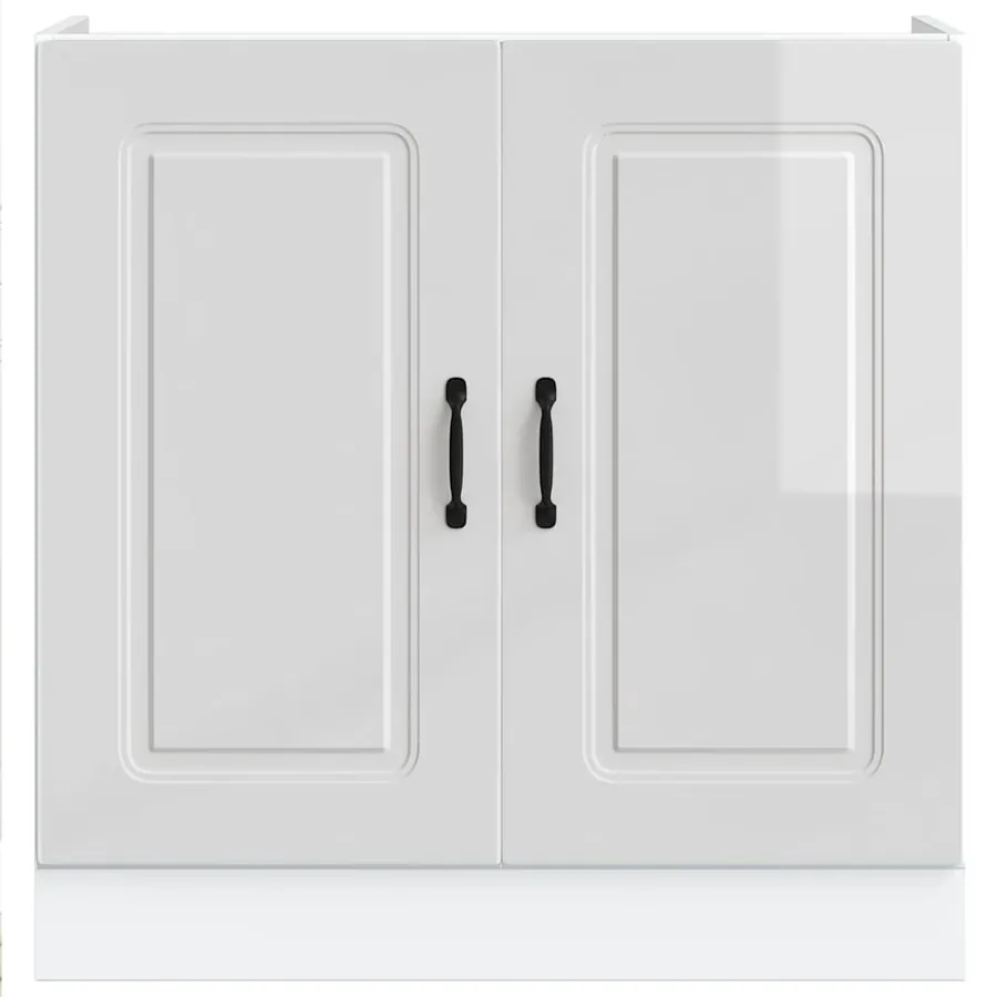 Meuble bas pour évier Kalmar blanc brillant 80x46x81,5 cm - 4