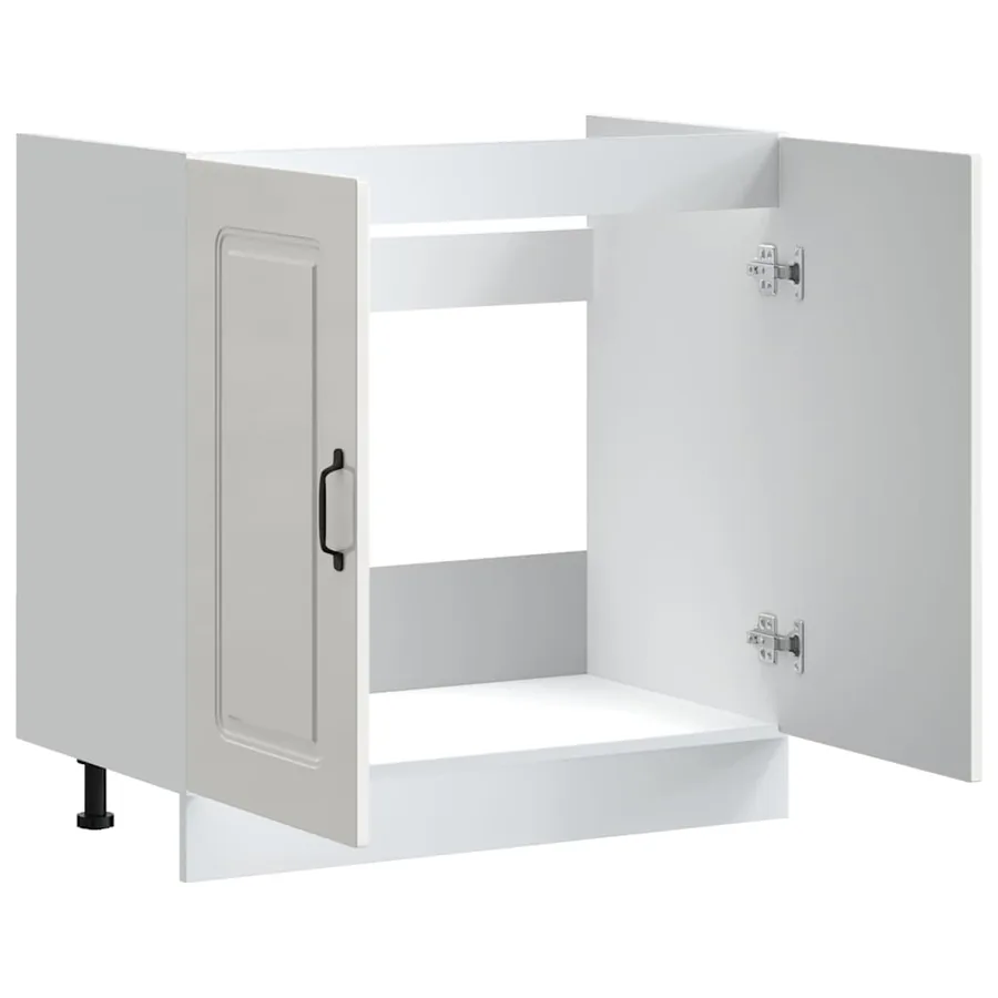Meuble bas pour évier Kalmar blanc brillant 80x46x81,5 cm - 5
