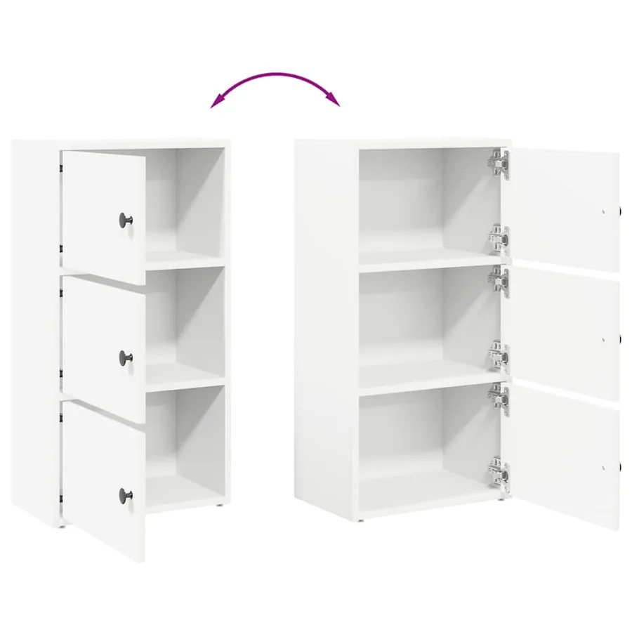 Bibliothèque blanc 40x24x77 cm bois d'ingénierie - 8