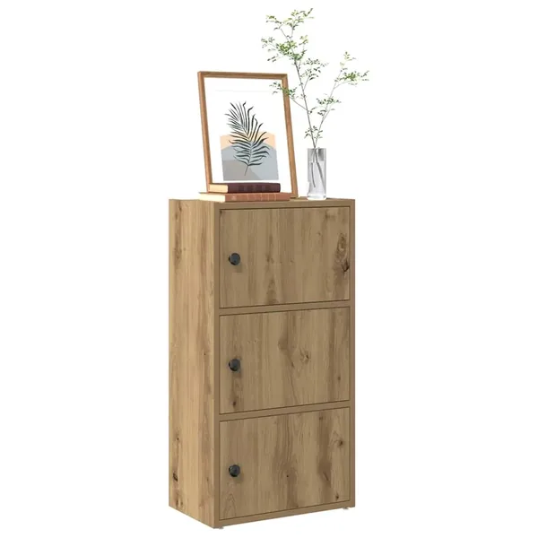 Bibliothèque chêne artisanal 40x24x77 cm bois d'ingénierie