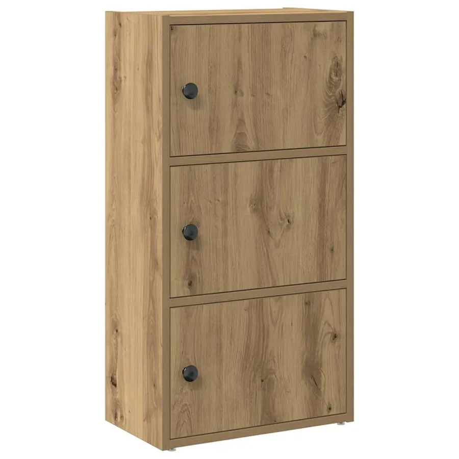 Bibliothèque chêne artisanal 40x24x77 cm bois d'ingénierie - 2