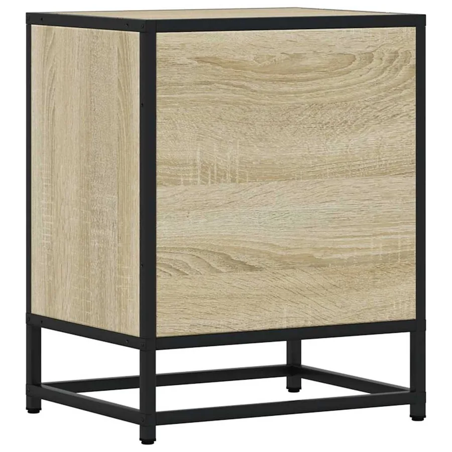 Tables de chevet 2 pcs chêne sonoma bois d'ingénierie et métal - 8