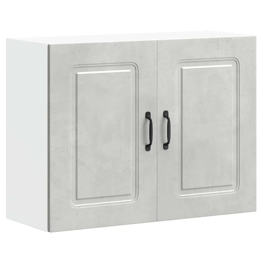 Armoire murale de cuisine Kalmar gris béton bois d'ingénierie