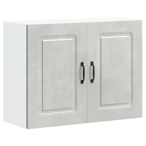 Armoire murale de cuisine Kalmar gris béton bois d'ingénierie