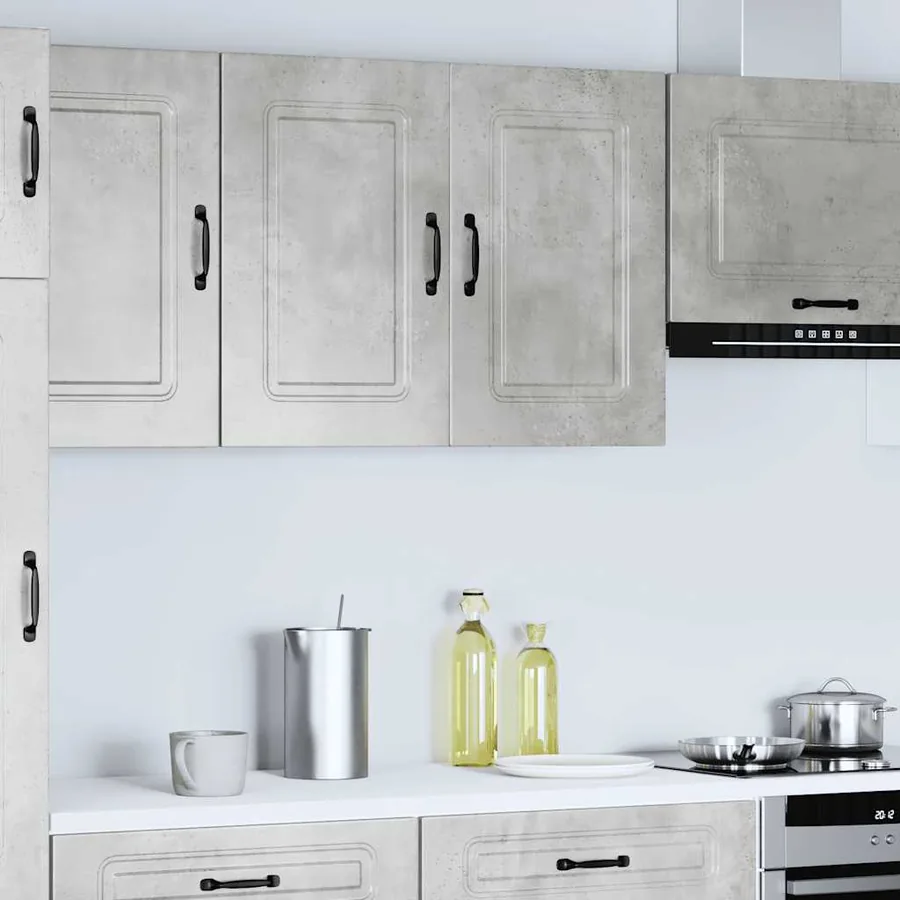 Armoire murale de cuisine Kalmar gris béton bois d'ingénierie - 2