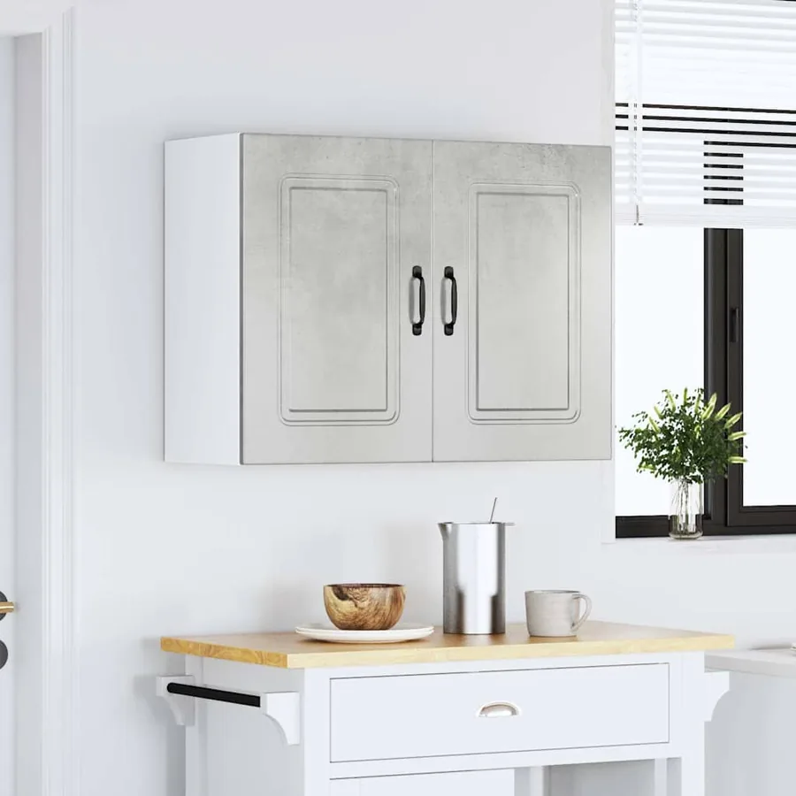 Armoire murale de cuisine Kalmar gris béton bois d'ingénierie - 3