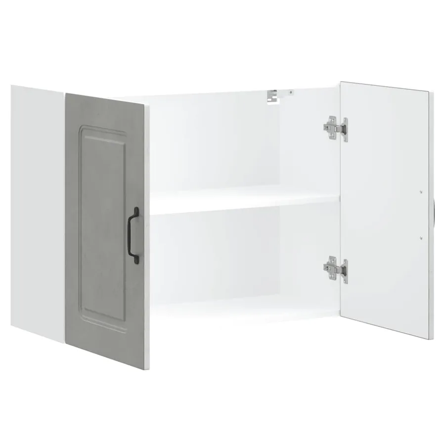 Armoire murale de cuisine Kalmar gris béton bois d'ingénierie - 5