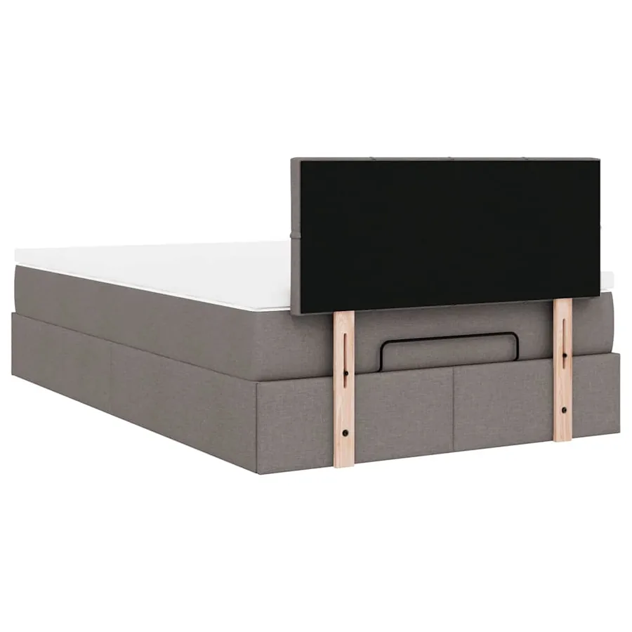 Lit ottoman avec matelas et LED Taupe 120x190 cm tissu - 12