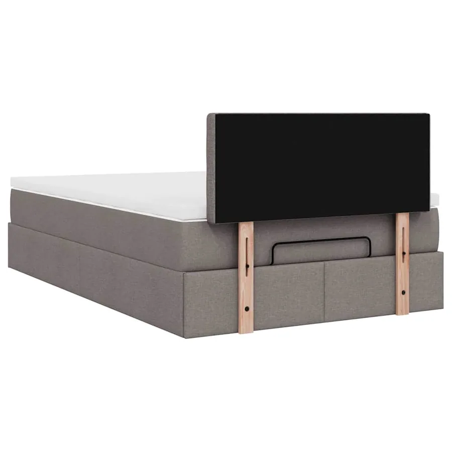 Lit ottoman avec matelas et LED Taupe 120x190 cm tissu - 12