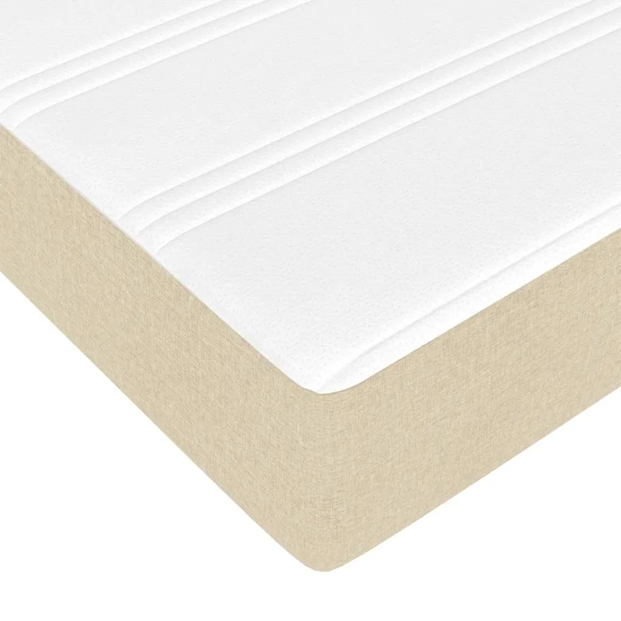 Cadre de lit ottoman avec matelas crème 120x190 cm tissu - 13