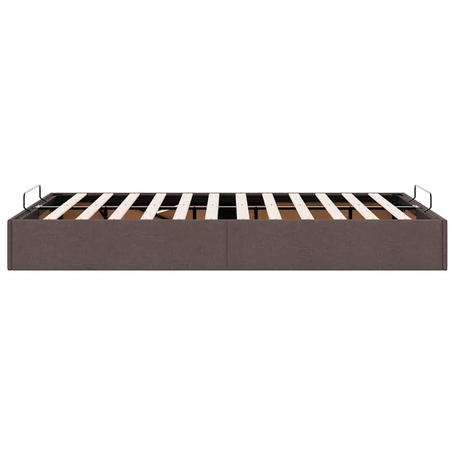 Cadre de lit ottoman sans matelas marron foncé 120x190 cm tissu - 8