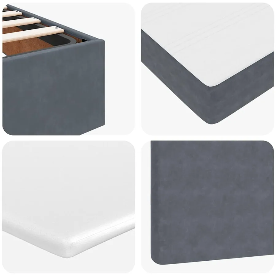 Cadre de lit ottoman et matelas gris foncé 120x200 cm velours - 15