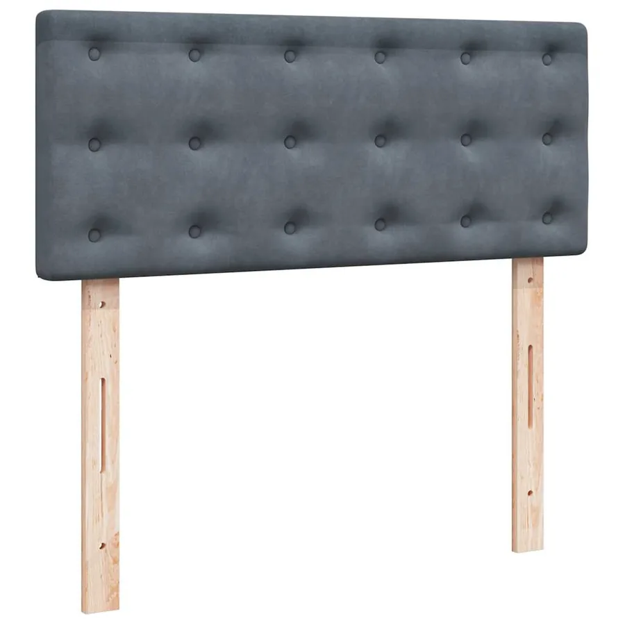 Cadre de lit ottoman et matelas gris foncé 120x200 cm velours - 9