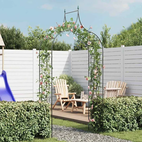 Garden arch Post design climbing plants Dark green