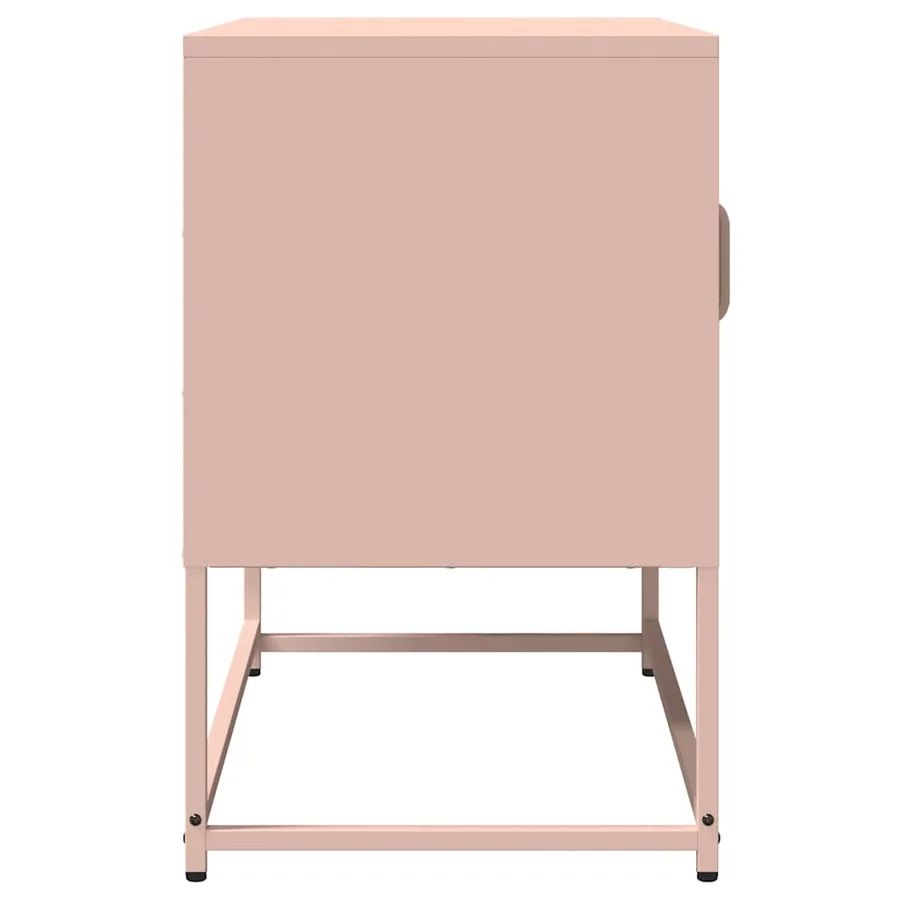 Meuble TV rose 68x39x60,5 cm acier laminé à froid - 7