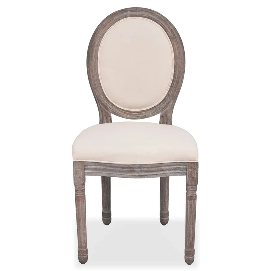 Chaises à manger lot de 4 crème tissu - 3