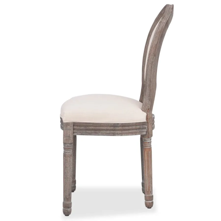 Chaises à manger lot de 4 crème tissu - 4