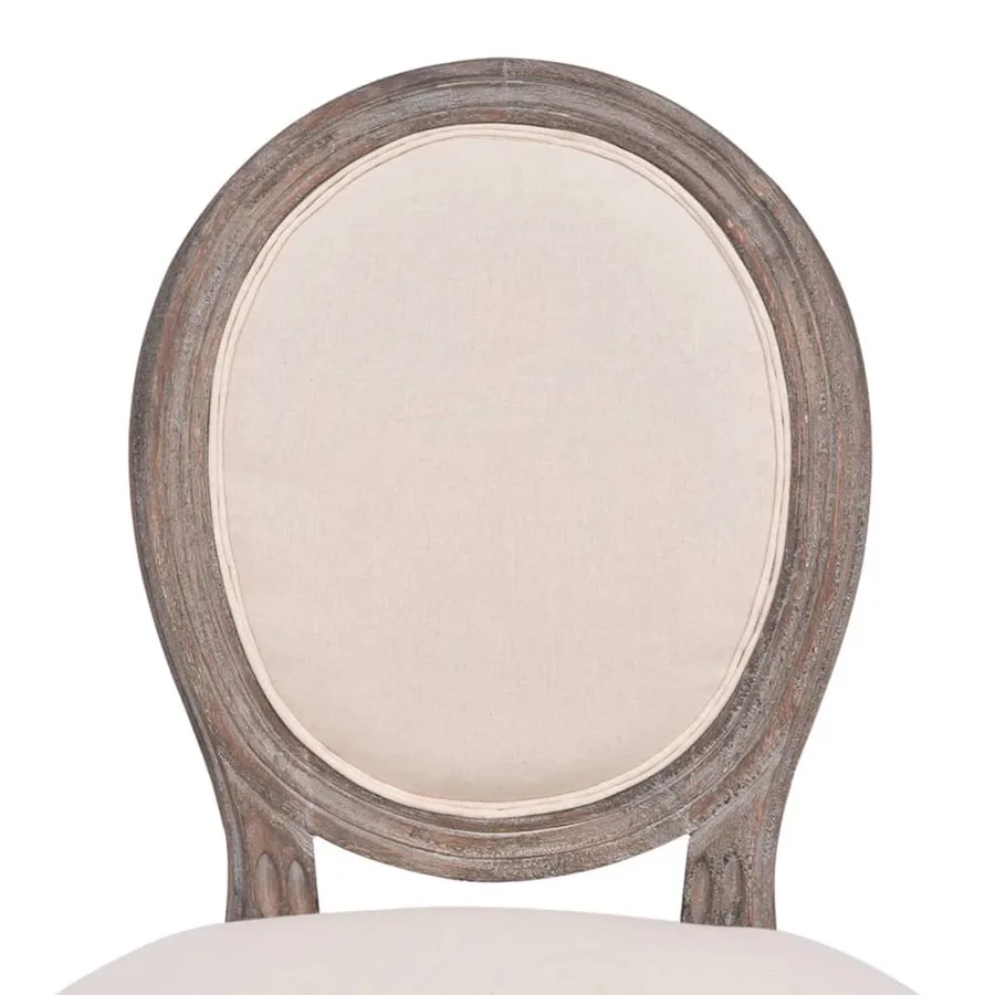 Chaises à manger lot de 4 crème tissu - 5