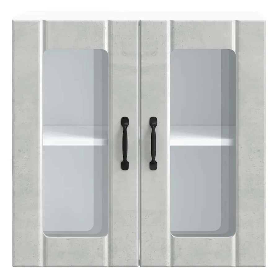 Armoire murale de cuisine avec porte en verre Lucca gris béton - 6