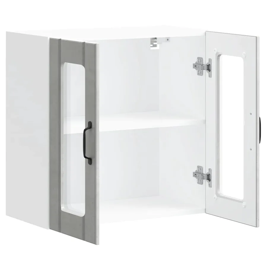 Armoire murale de cuisine avec porte en verre Lucca gris béton - 7