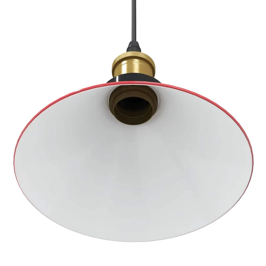 Lampe suspendue réglable hauteur E27 rouge brillant Ø22cm métal - 9