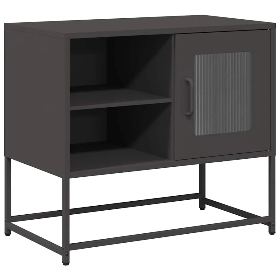 Meuble TV noir 68x39x60,5 cm acier - 2