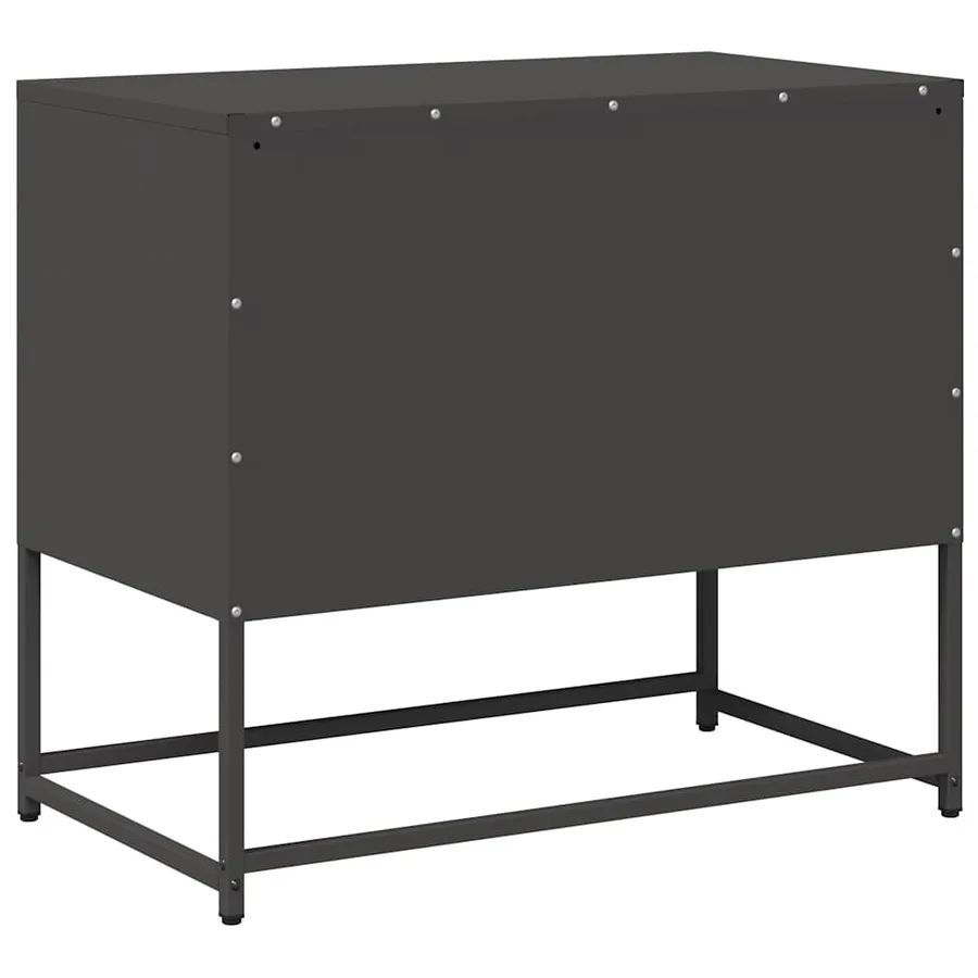 Meuble TV noir 68x39x60,5 cm acier - 8
