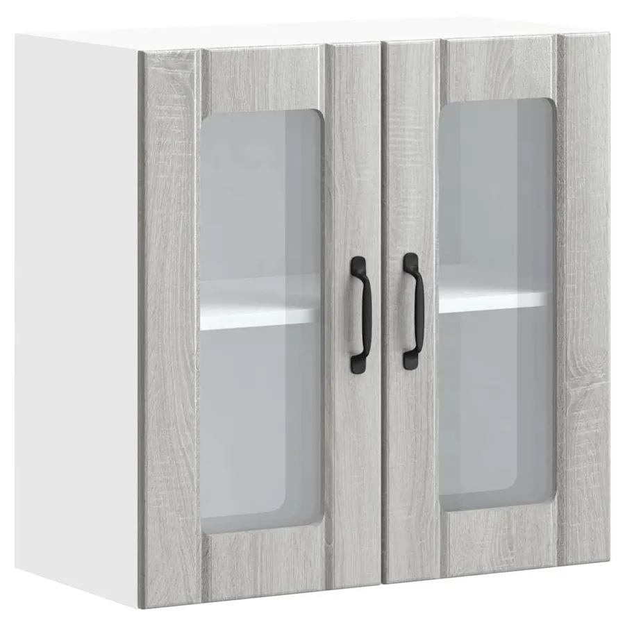 Armoire murale de cuisine et porte en verre Lucca sonoma gris - 2
