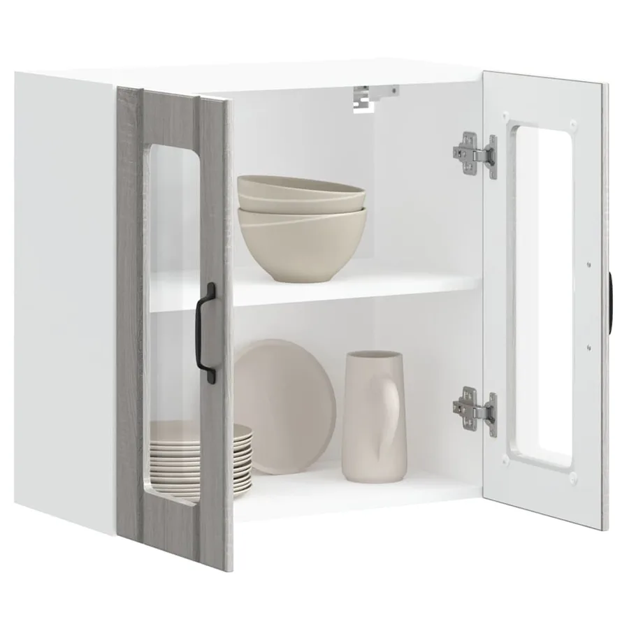 Armoire murale de cuisine et porte en verre Lucca sonoma gris - 5