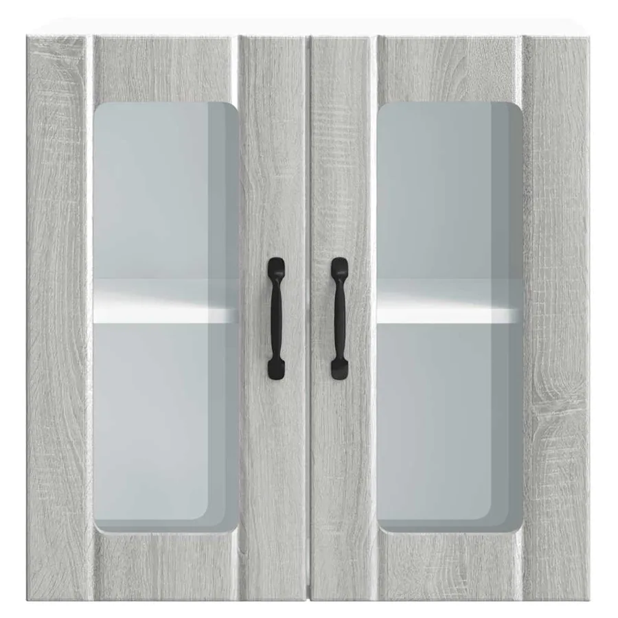 Armoire murale de cuisine et porte en verre Lucca sonoma gris - 6
