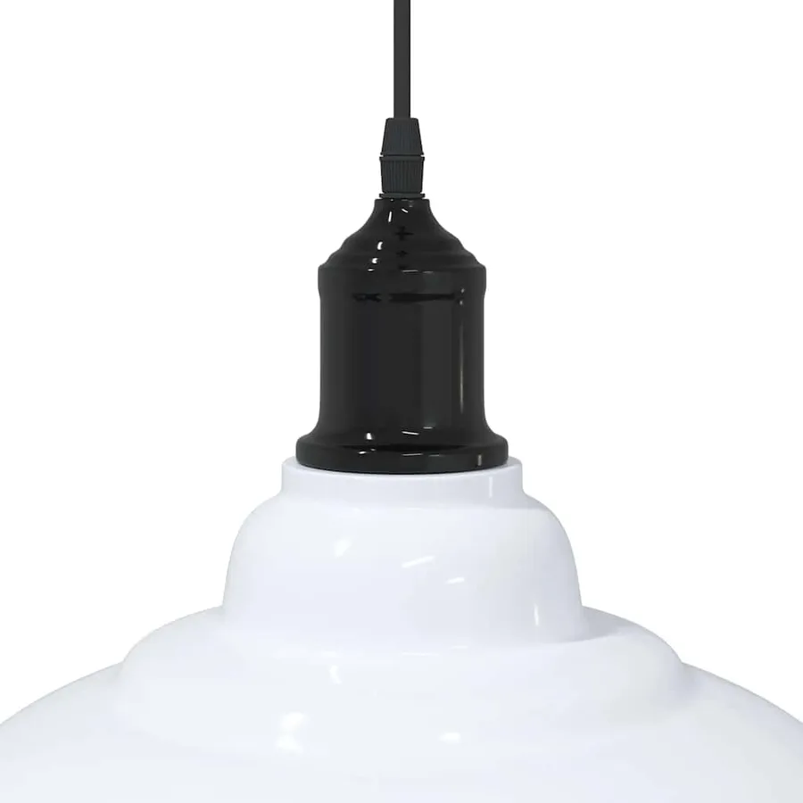 Lampe suspendue réglable hauteur E27 blanc brillant Ø31cm métal - 8
