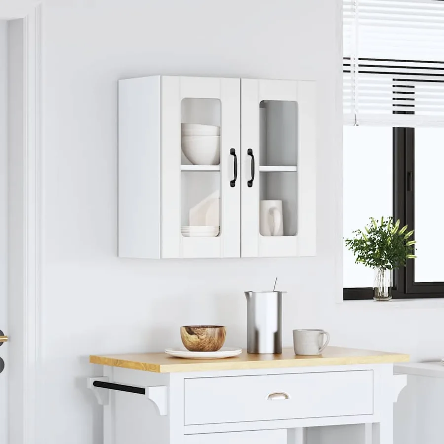 Armoire murale de cuisine avec porte en verre Lucca blanc - 3