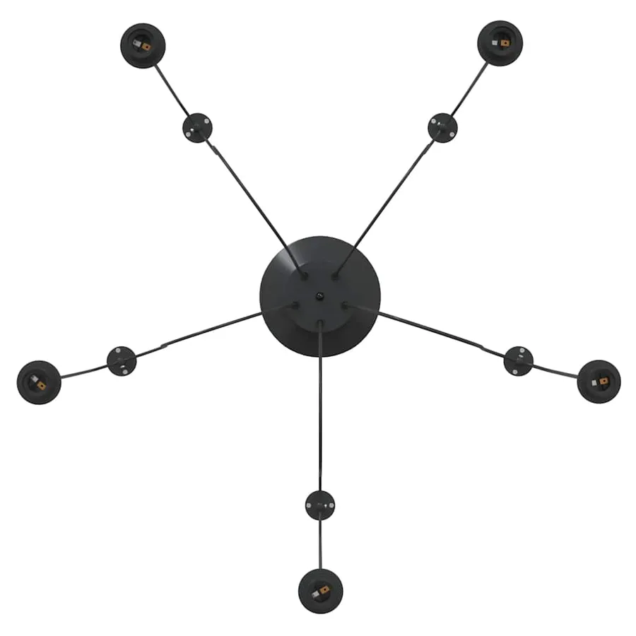 Lampe suspendue avec 5 porte-lampes E27 noir métal - 12