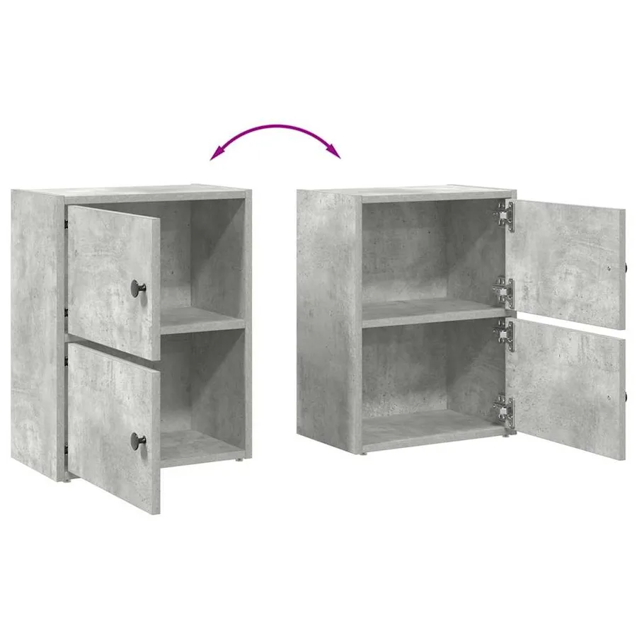 Bibliothèque gris béton 40x24x52 cm bois d'ingénierie - 8