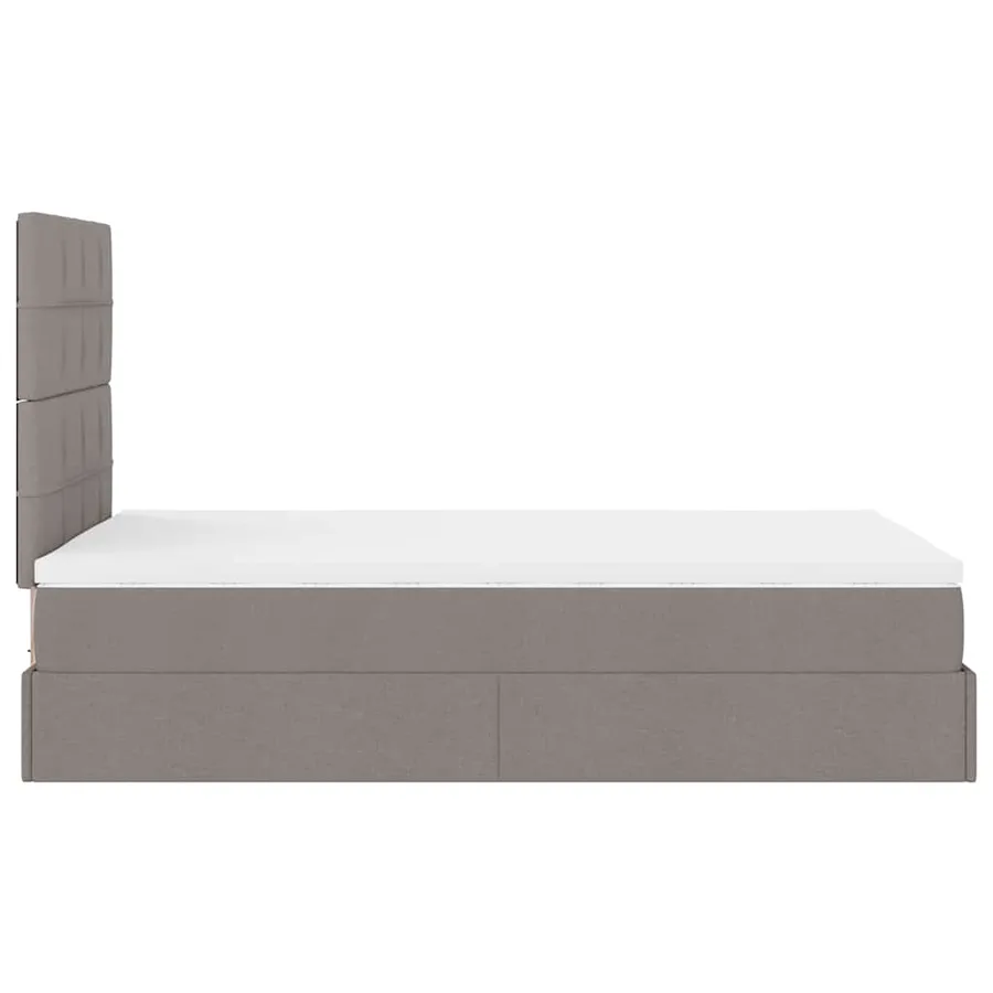 Cadre de lit ottoman avec matelas taupe 120x200 cm tissu - 11