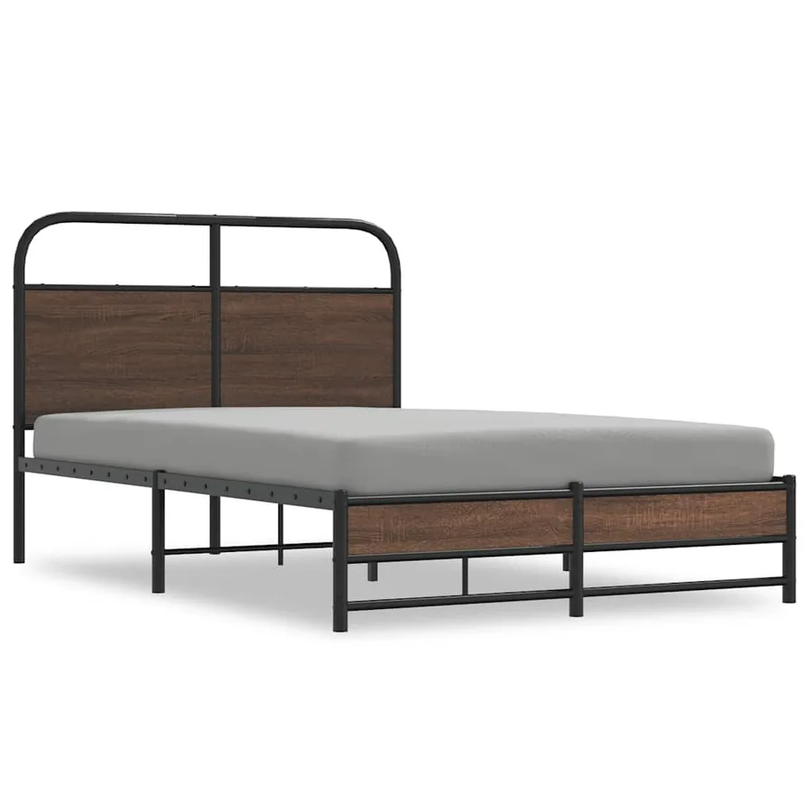 Cadre de lit sans matelas 140x200 cm chêne marron - 2