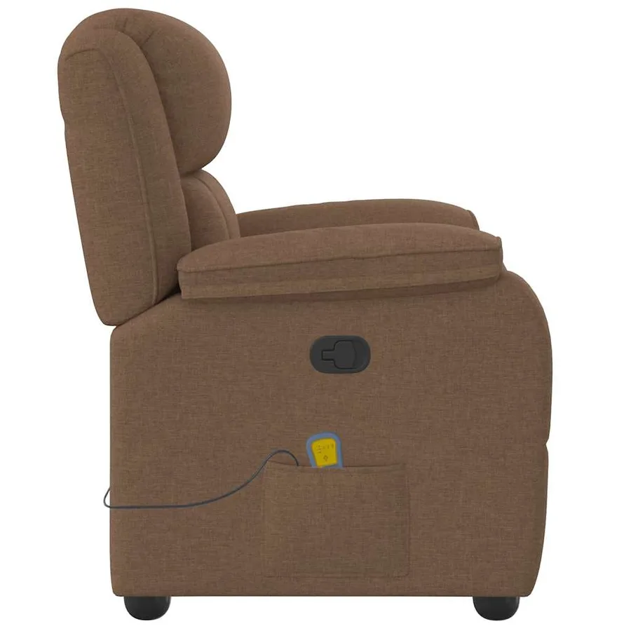 Fauteuil de massage inclinable Marron Tissu - 4
