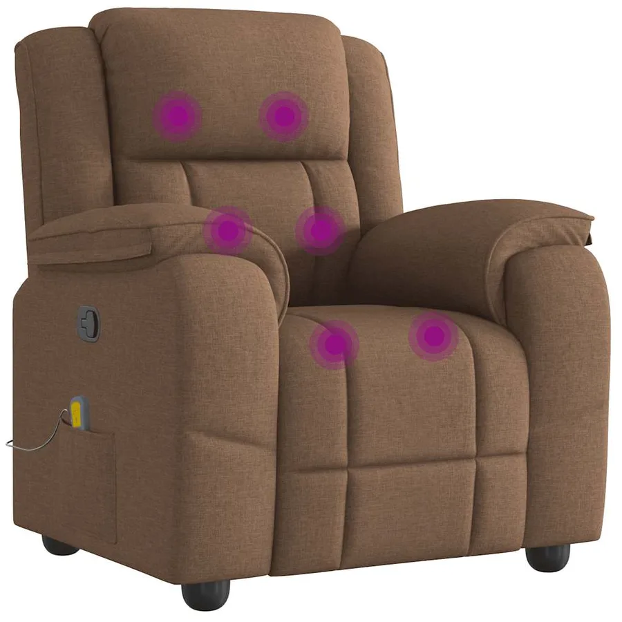 Fauteuil de massage inclinable Marron Tissu - 6