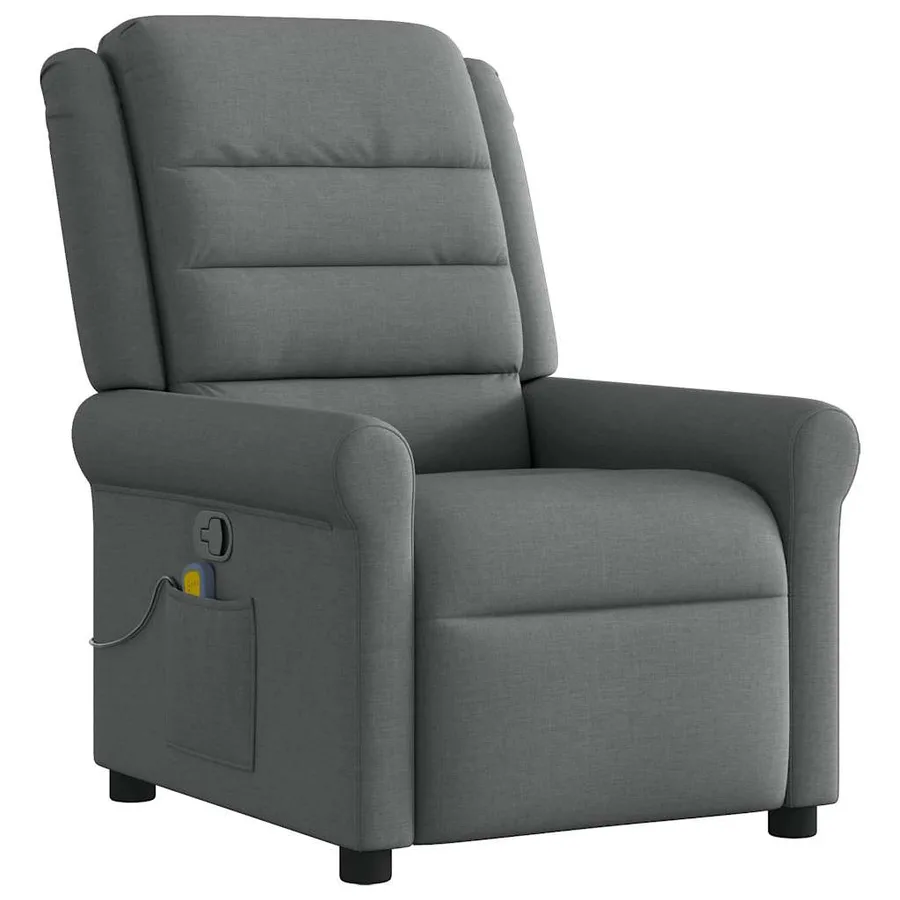 Fauteuil inclinable de massage en tissu gris foncé - 2